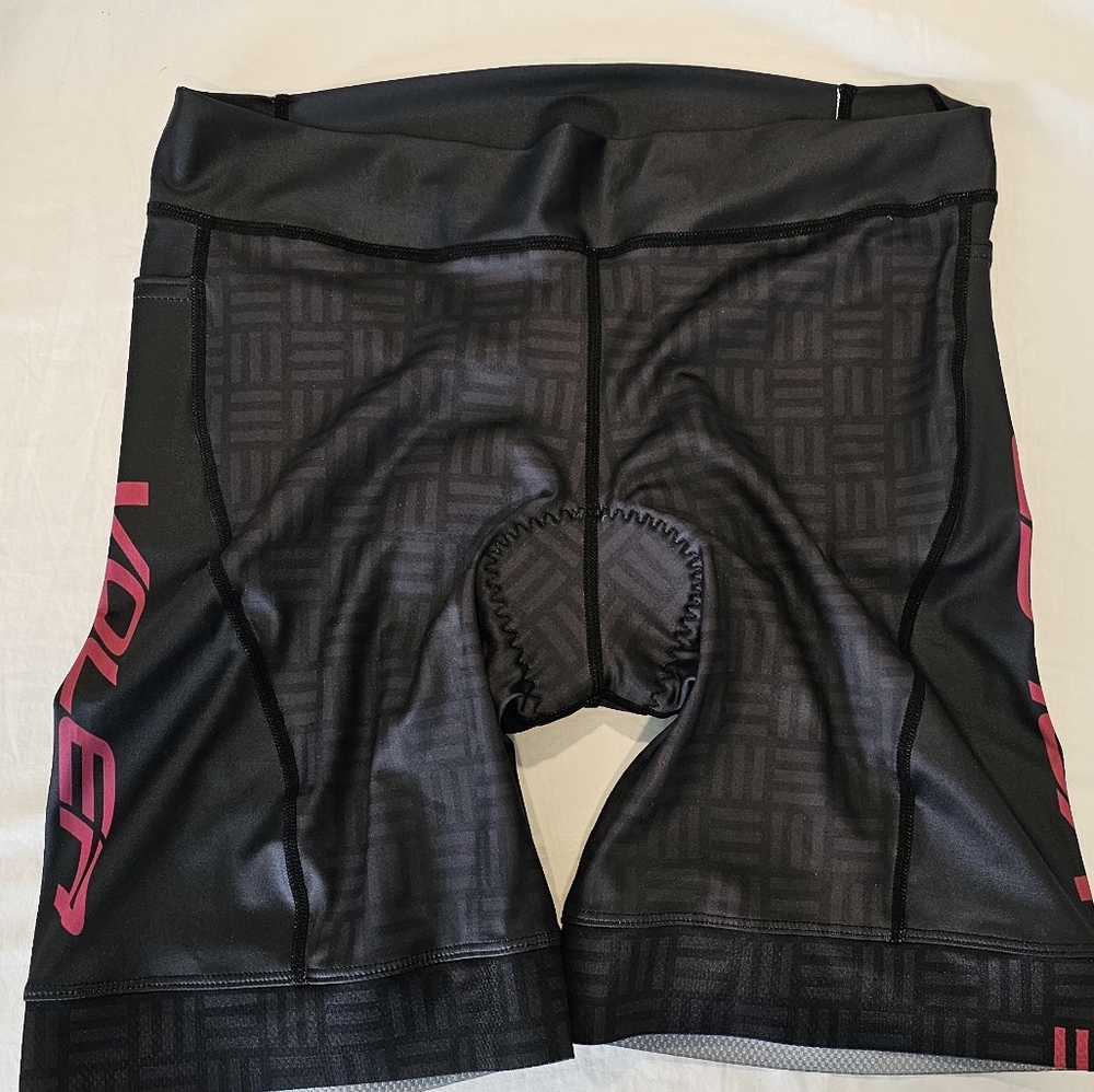 Women's Black Athletic Triathlon Shorts with Pink Accents NEVER WORN